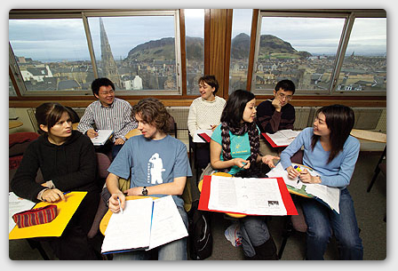 students in a tutorial